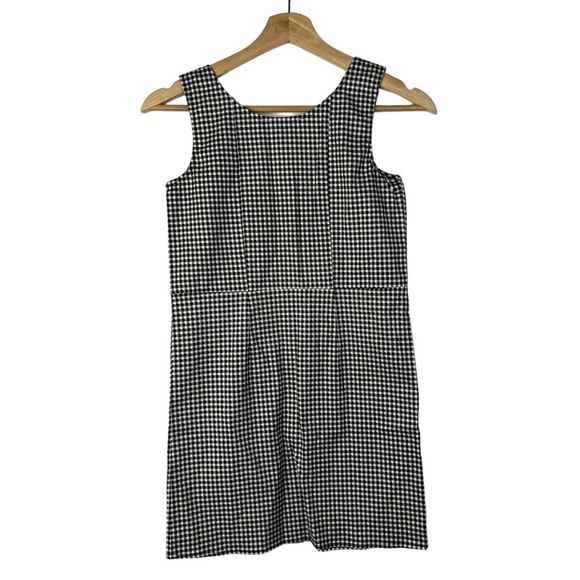 Tilly's White Fawn Black & White Square Plaid Button Front Mini Dress M - Picture 2 of 4